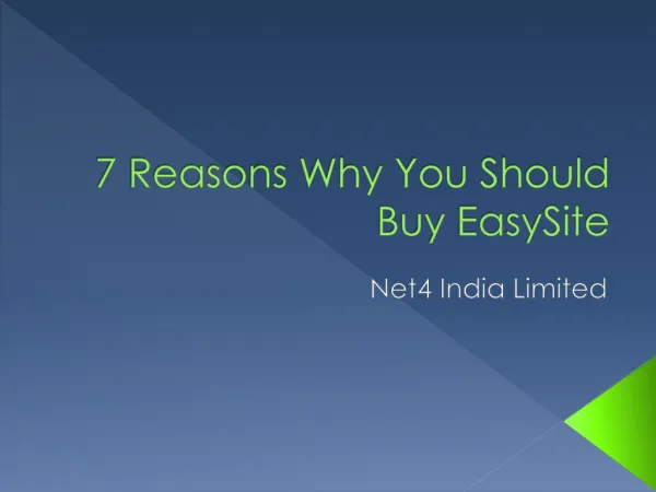 7 Reasons Why You Should Buy EasySite
