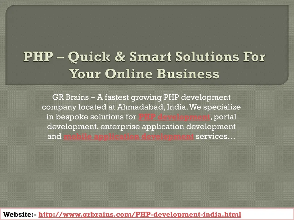 php quick smart solutions for your online business