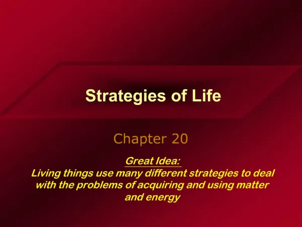 Strategies of Life