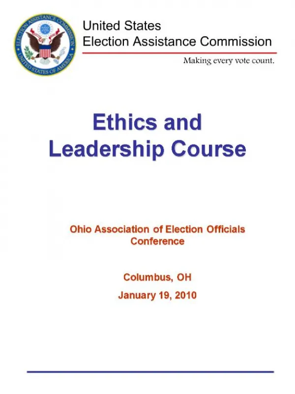 Ethics and Leadership Course