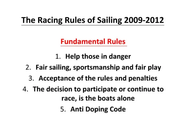 The Racing Rules of Sailing 2009-2012