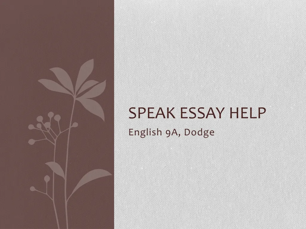 speak essay help