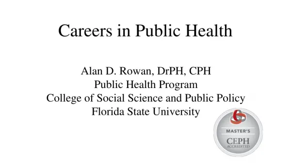 Careers in Public Health