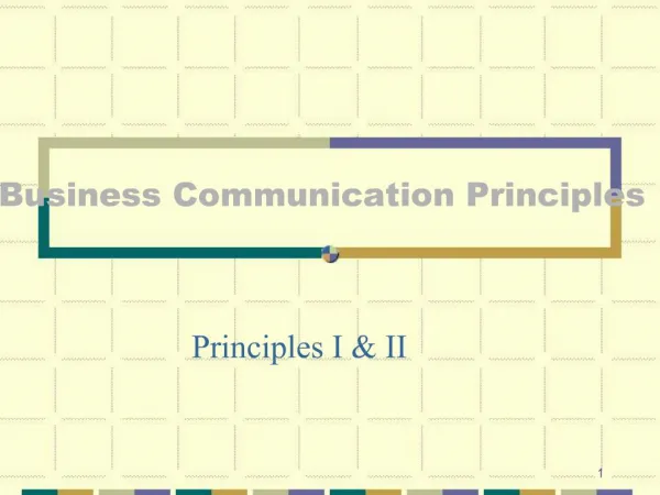 Principles I