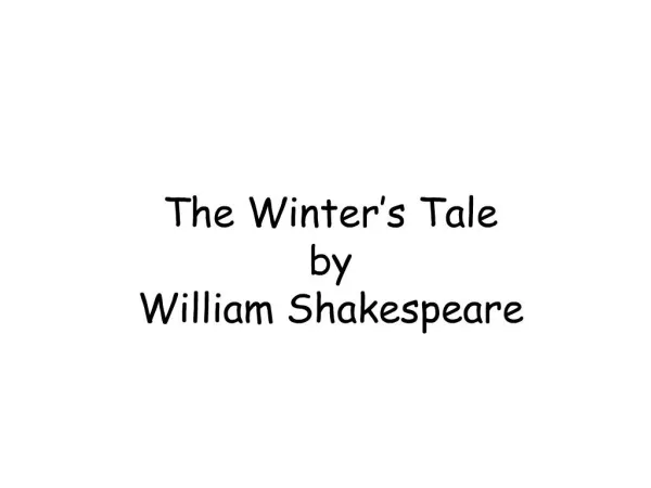 The Winter s Tale by William Shakespeare