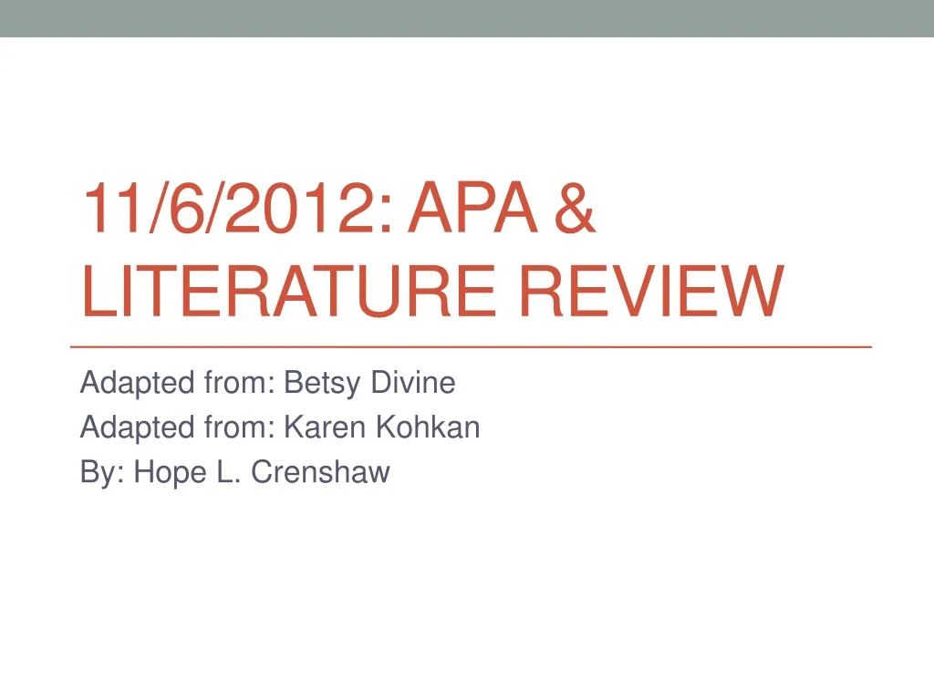 11 6 2012 apa literature review