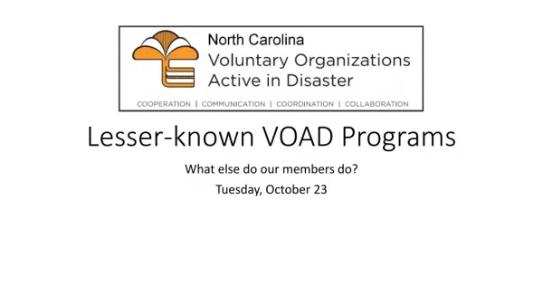 Lesser-known VOAD Programs