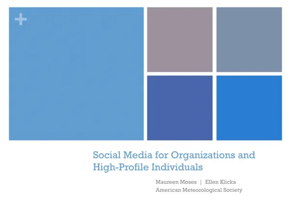 Social Media for Organizations and High-Profile Individuals