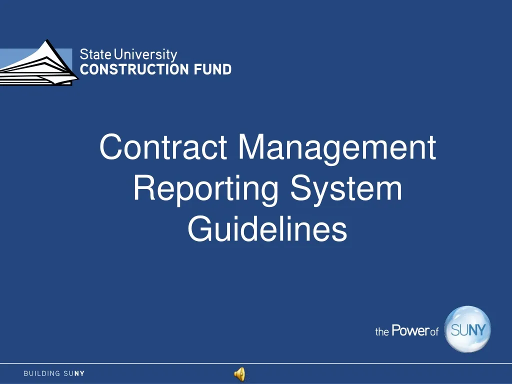 contract management reporting system guidelines