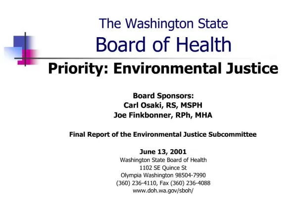 The Washington State Board of Health