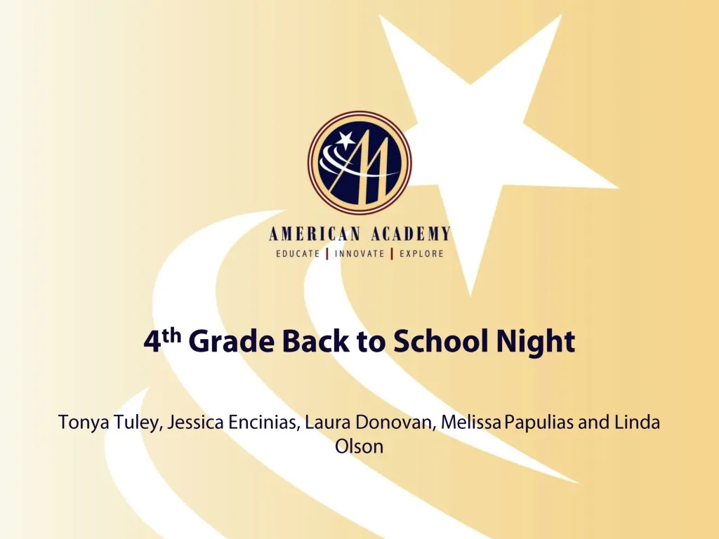 4 th grade back to school night