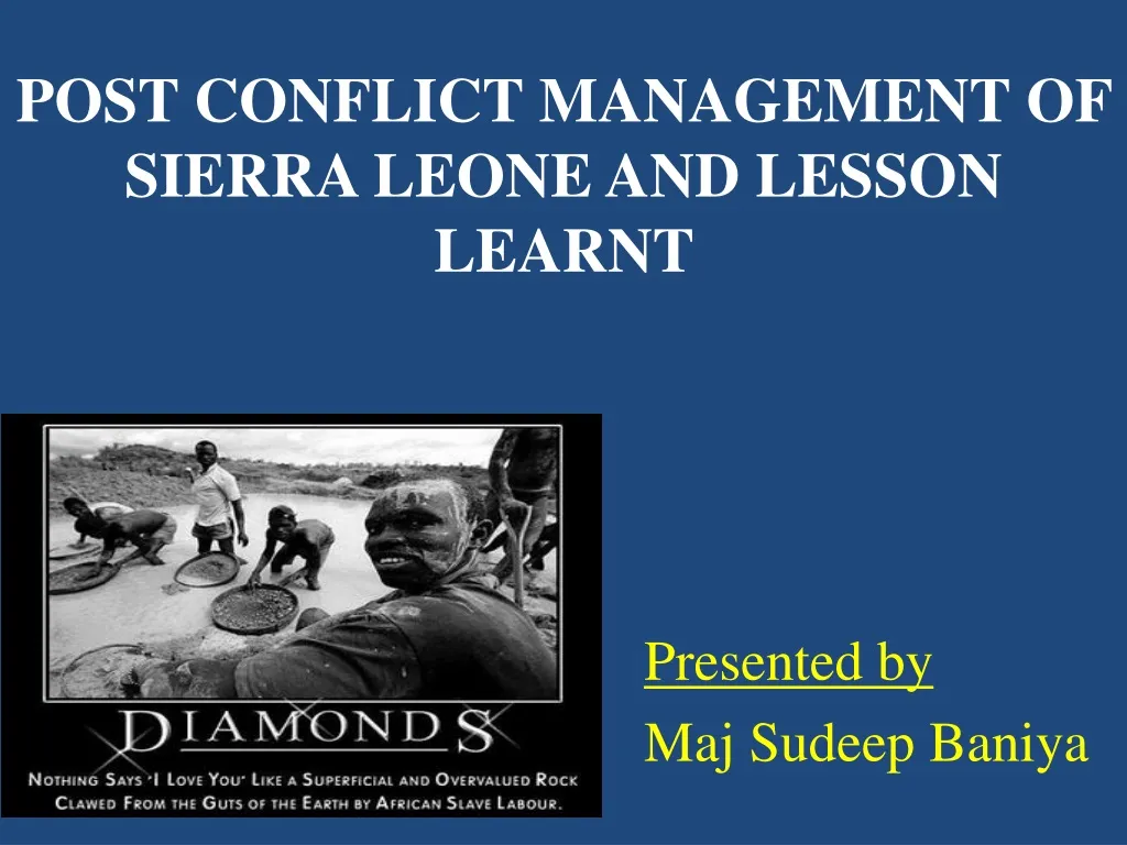 post conflict management of sierra leone and lesson learnt