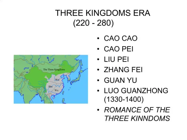 THREE KINGDOMS ERA 220 - 280