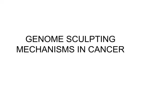 GENOME SCULPTING MECHANISMS IN CANCER