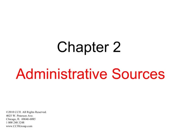 Chapter 2 Administrative Sources