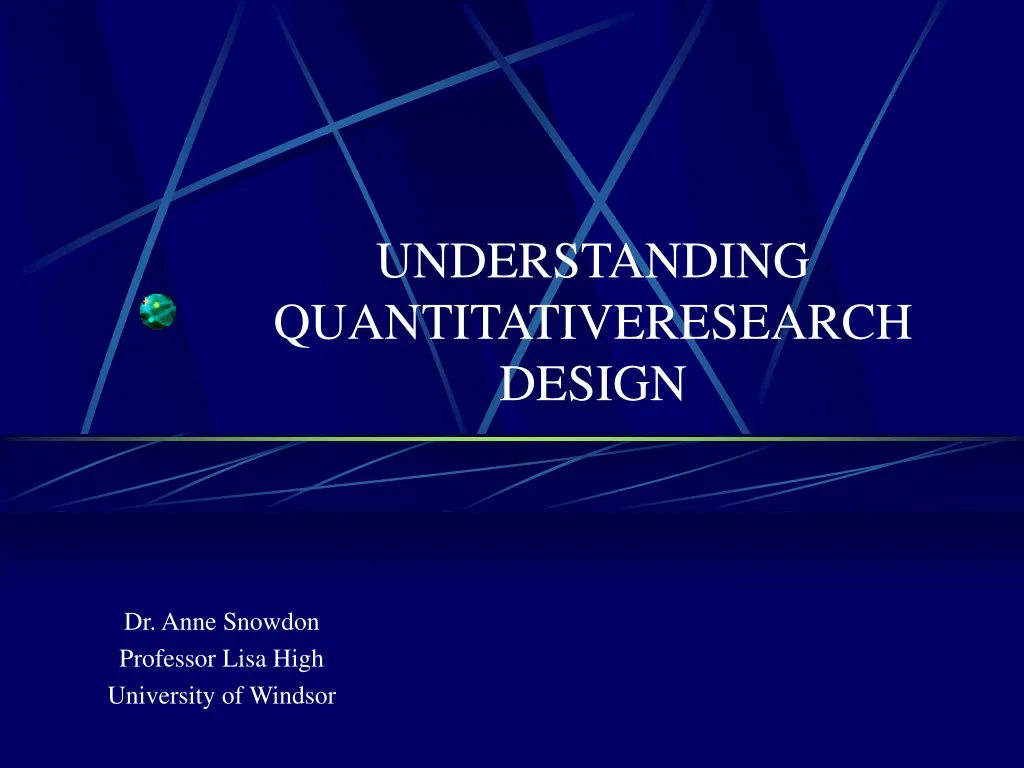 understanding quantitativeresearch design