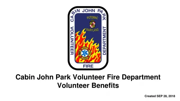 Cabin John Park Volunteer Fire Department Volunteer Benefits