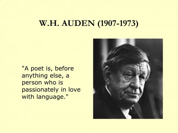W.H. AUDEN 1907-1973