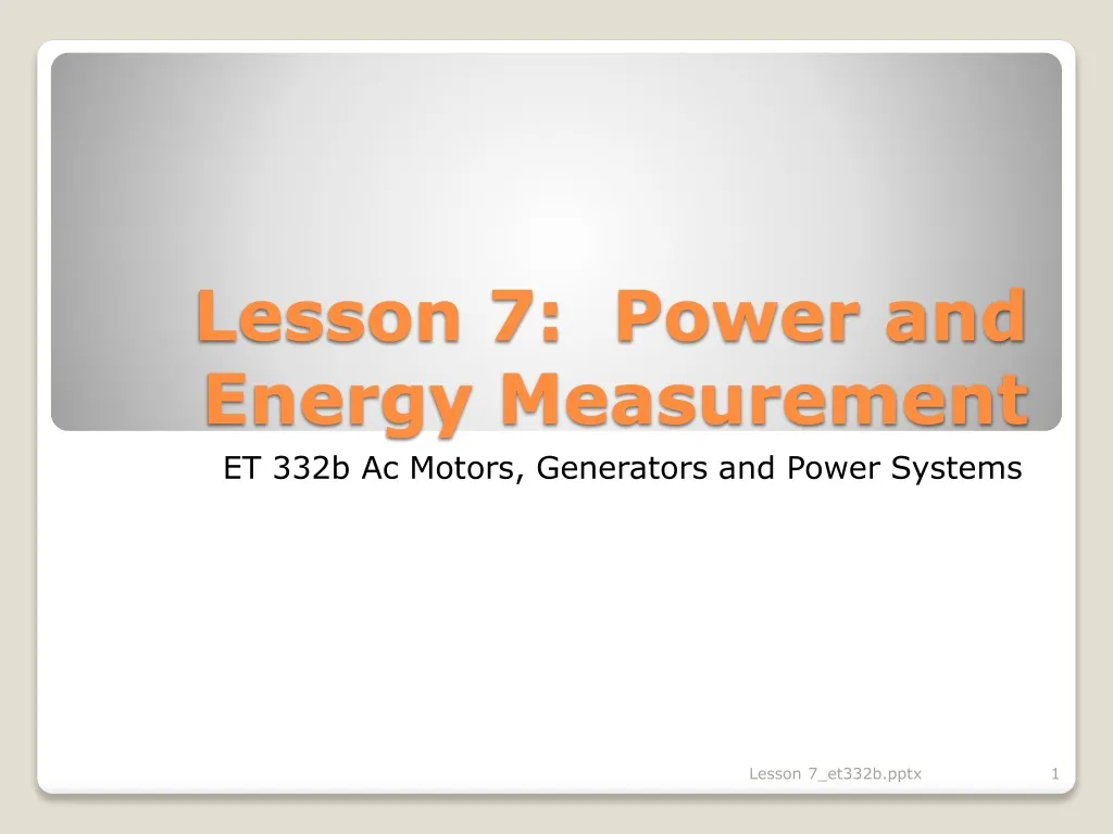 lesson 7 power and energy measurement