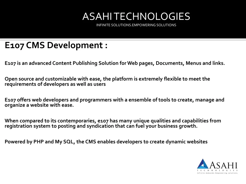 asahi technologies infinite solutions empowering