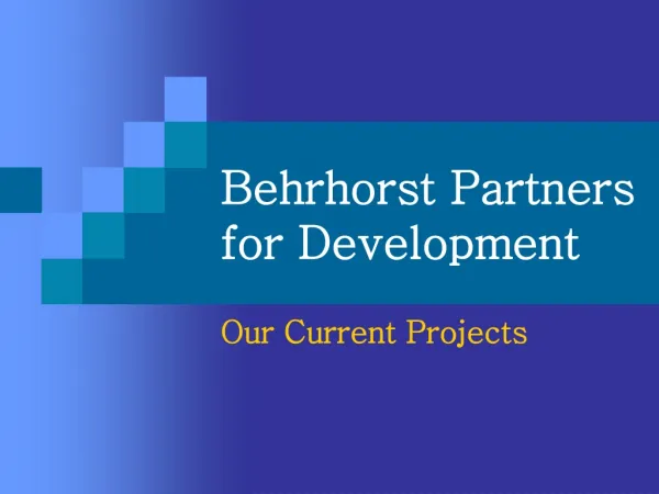 BPD Current Projects