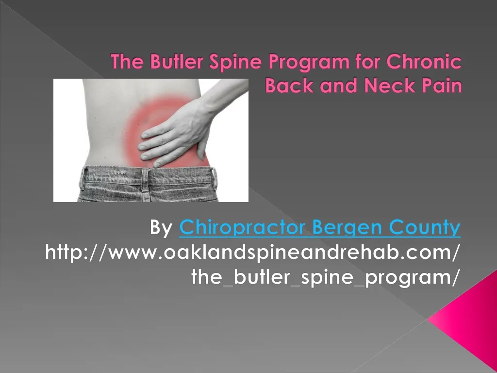 the butler spine program for chronic back and neck pain