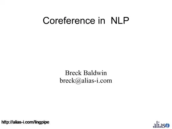 Coreference in NLP