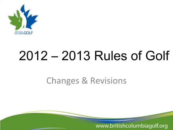 2012 2013 Rules of Golf