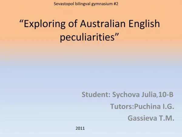 Exploring of Australian English peculiarities
