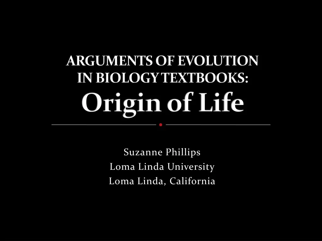 arguments of evolution in biology textbooks origin of life