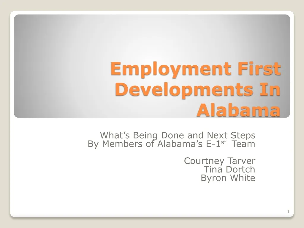 employment first developments in alabama