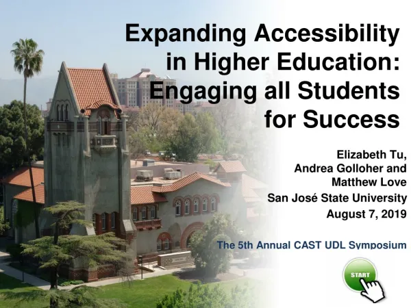Expanding Accessibility in Higher Education: Engaging all Students for Success