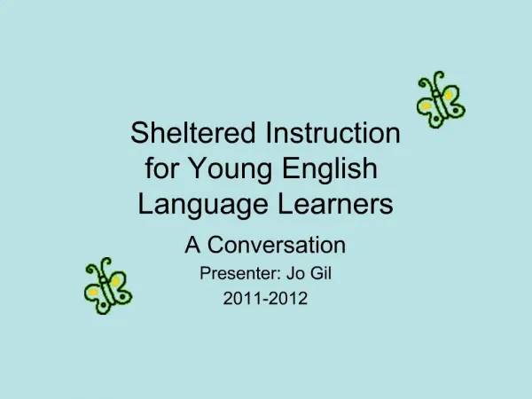 Sheltered Instruction for Young English Language Learners