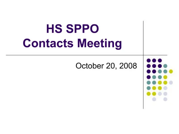 HS SPPO Contacts Meeting
