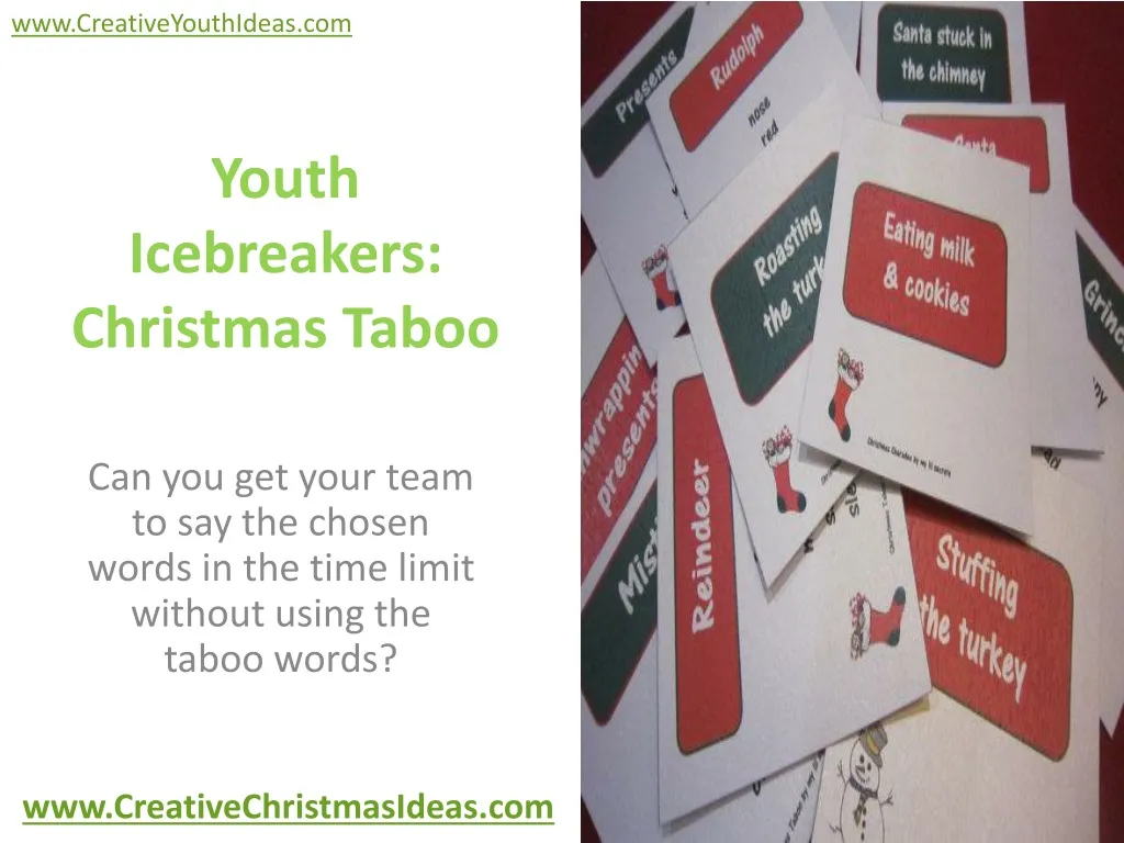 youth icebreakers christmas taboo
