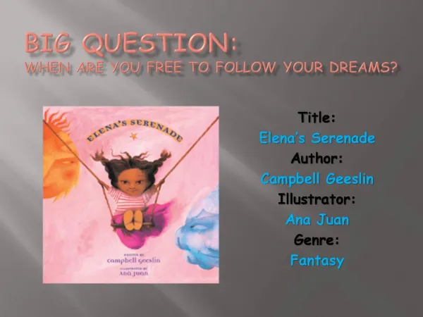 Big Question: When are you free to follow your Dreams