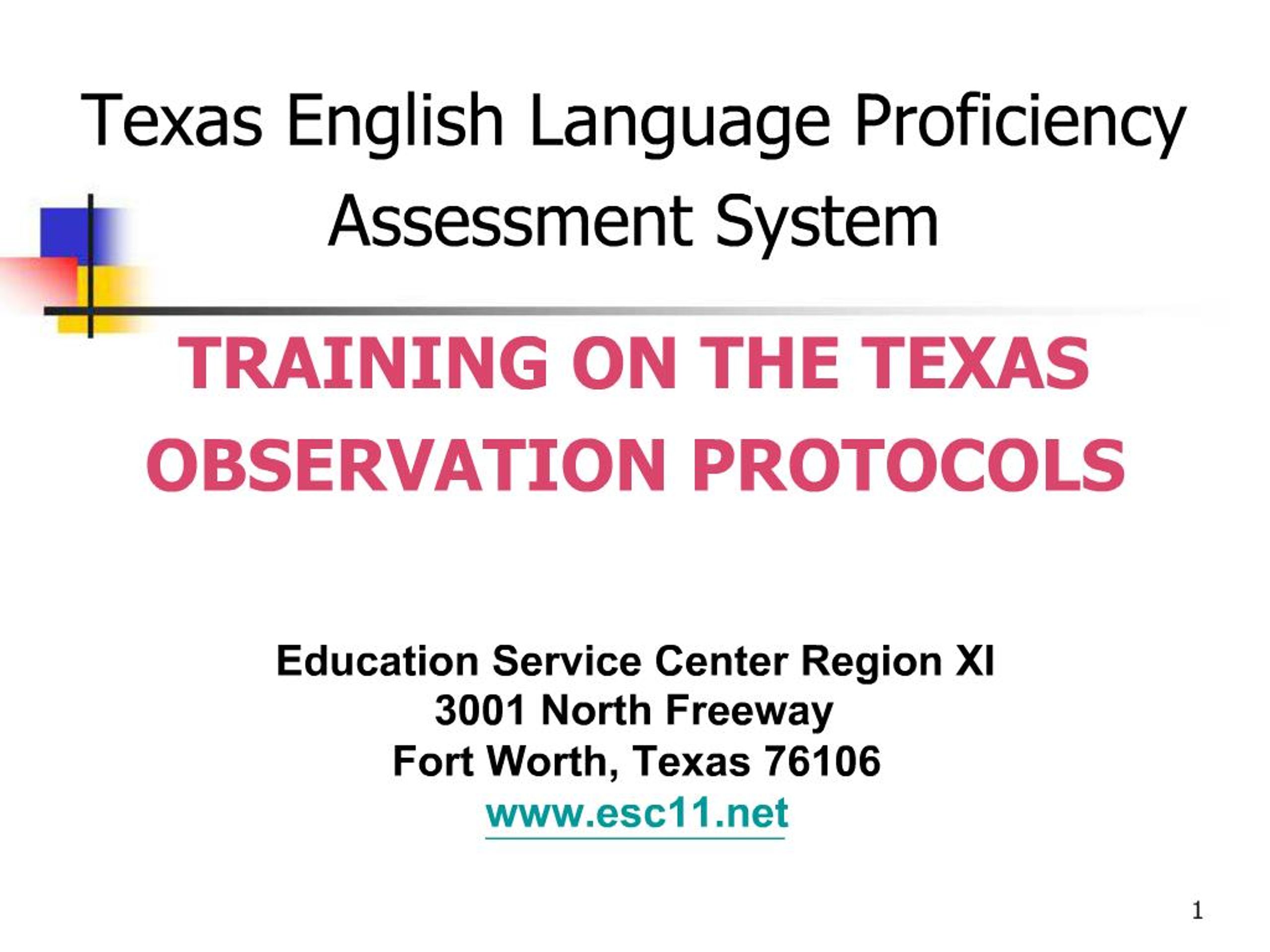 PPT - Texas English Language Proficiency Assessment System TRAINING ON ...