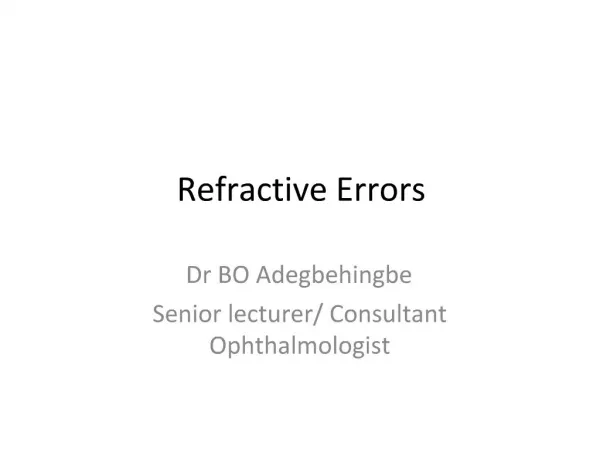 Refractive Errors