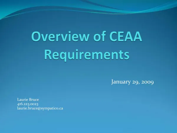 Overview of CEAA Requirements
