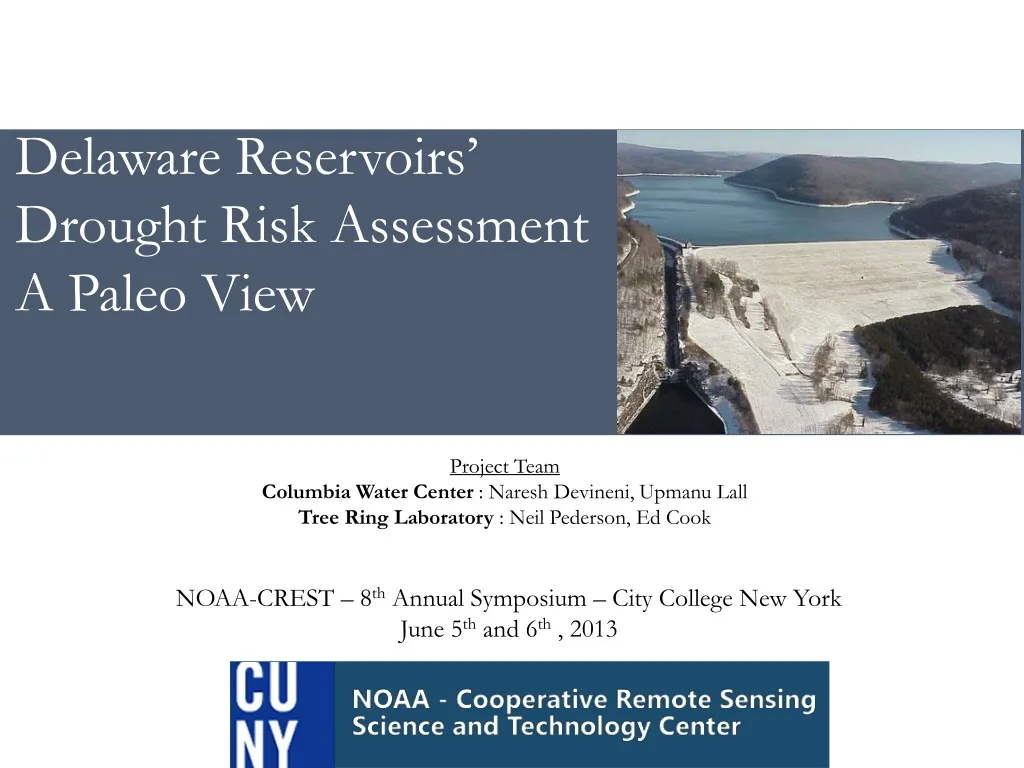 delaware reservoirs drought risk assessment a paleo view