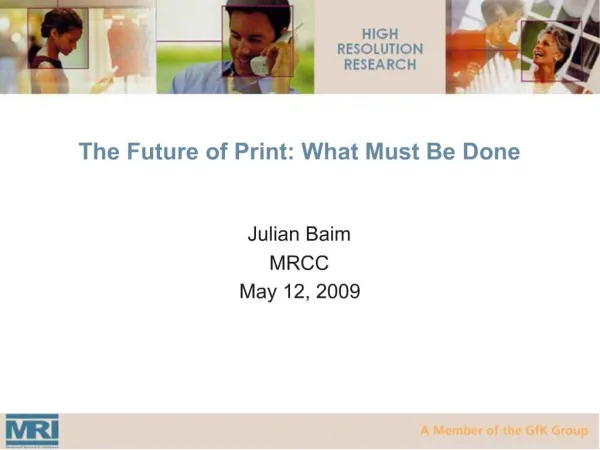 The Future of Print: What Must Be Done