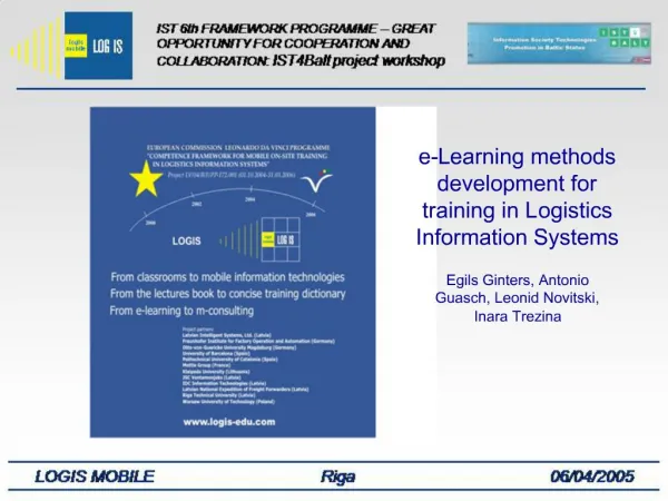 E-Learning methods development for training in Logistics Information Systems