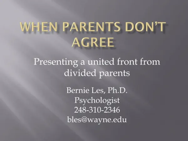When parents don t agree