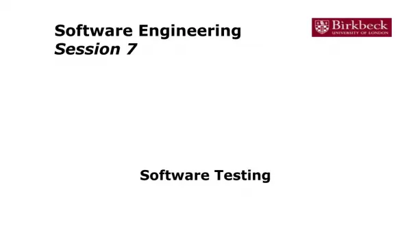 Software Engineering Session 7