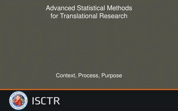 Advanced Statistical Methods for Translational Research