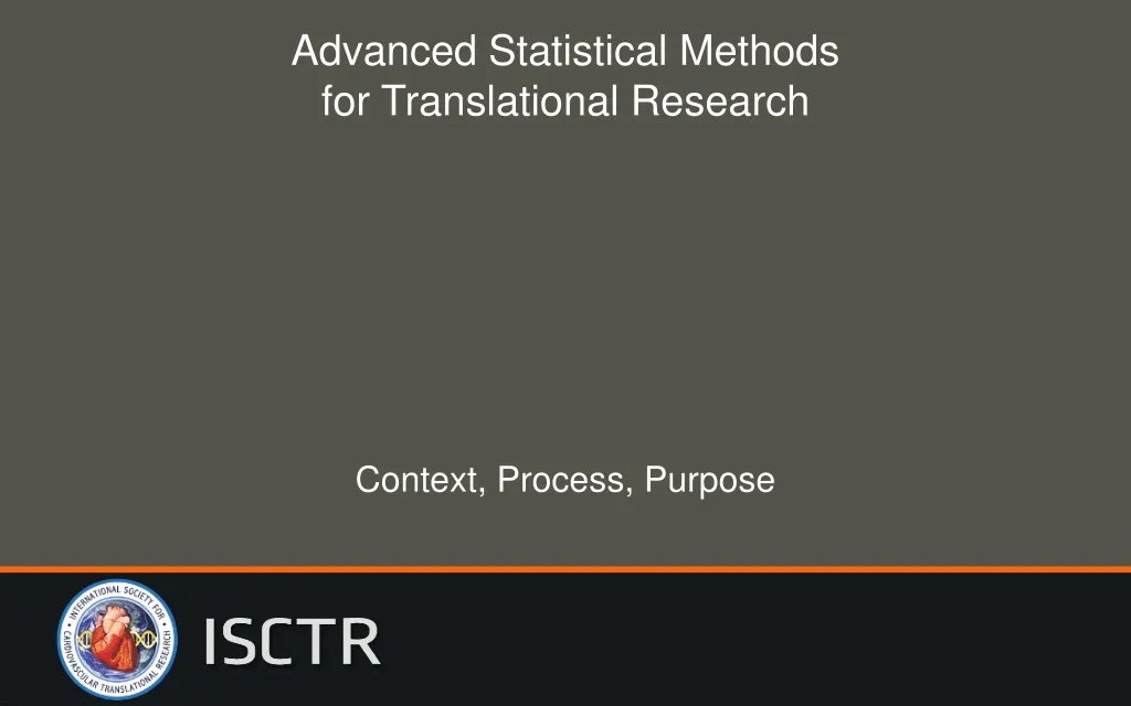 advanced statistical methods for translational research