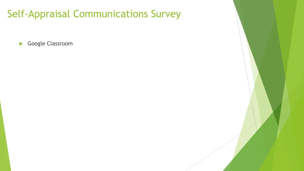 self appraisal communications survey