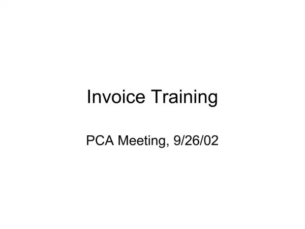 Invoice Training