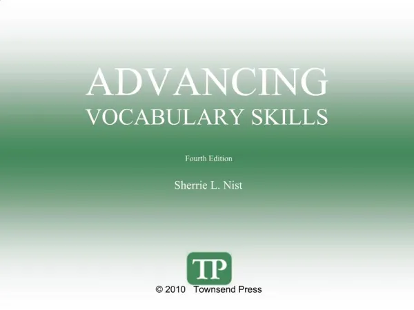 ADVANCING VOCABULARY SKILLS