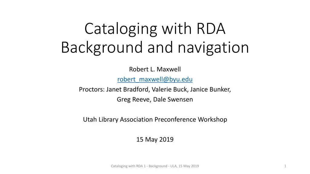 cataloging with rda background and navigation
